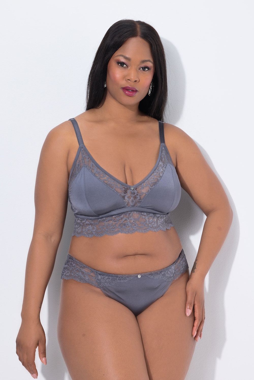 Große Größen TruYou Bralette, Damen, grau, Größe: 110B, Synthetische Fasern/Elasthan, Ulla Popken