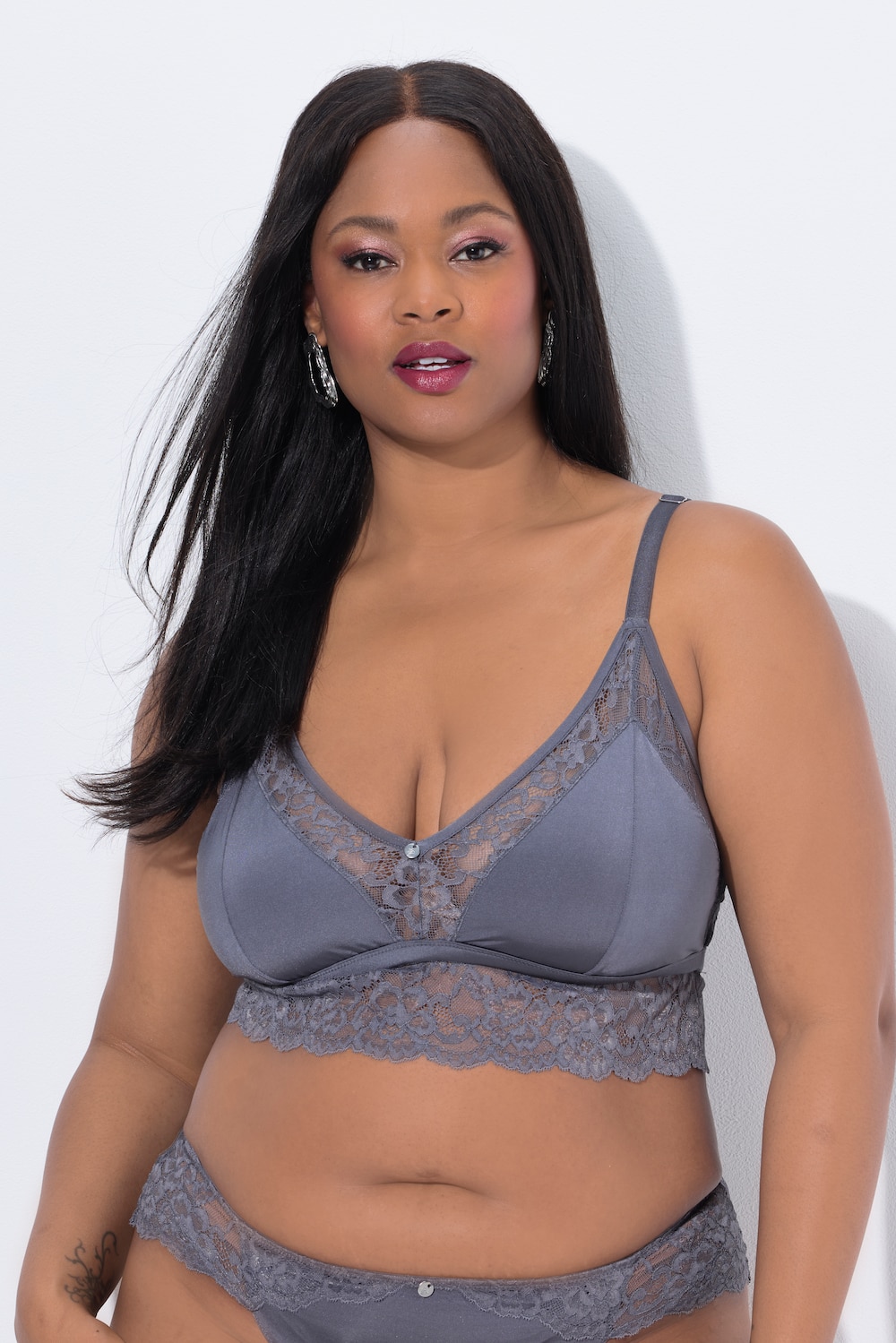Große Größen TruYou Bralette, Damen, grau, Größe: 105C, Synthetische Fasern/Elasthan, Ulla Popken