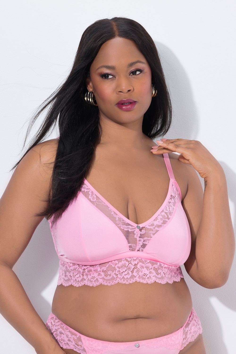 TruYou bralette, sateng, gjennomsiktig blonde, kopp A - D