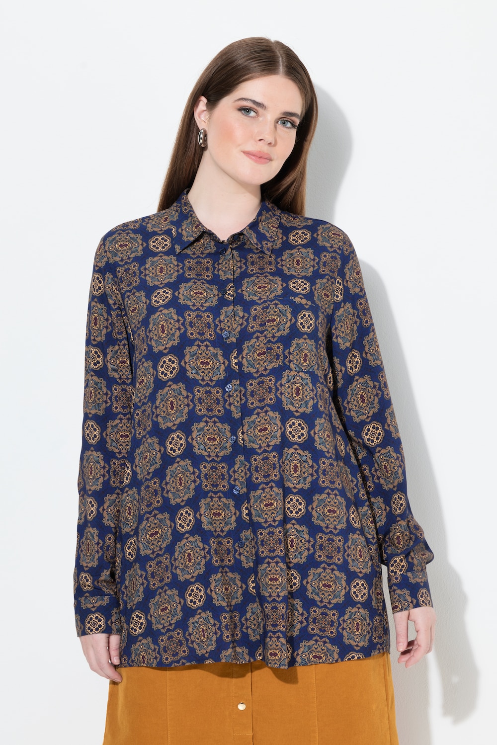 Große Größen Hemdbluse, Damen, braun, Größe: 58/60, Viskose, Ulla Popken