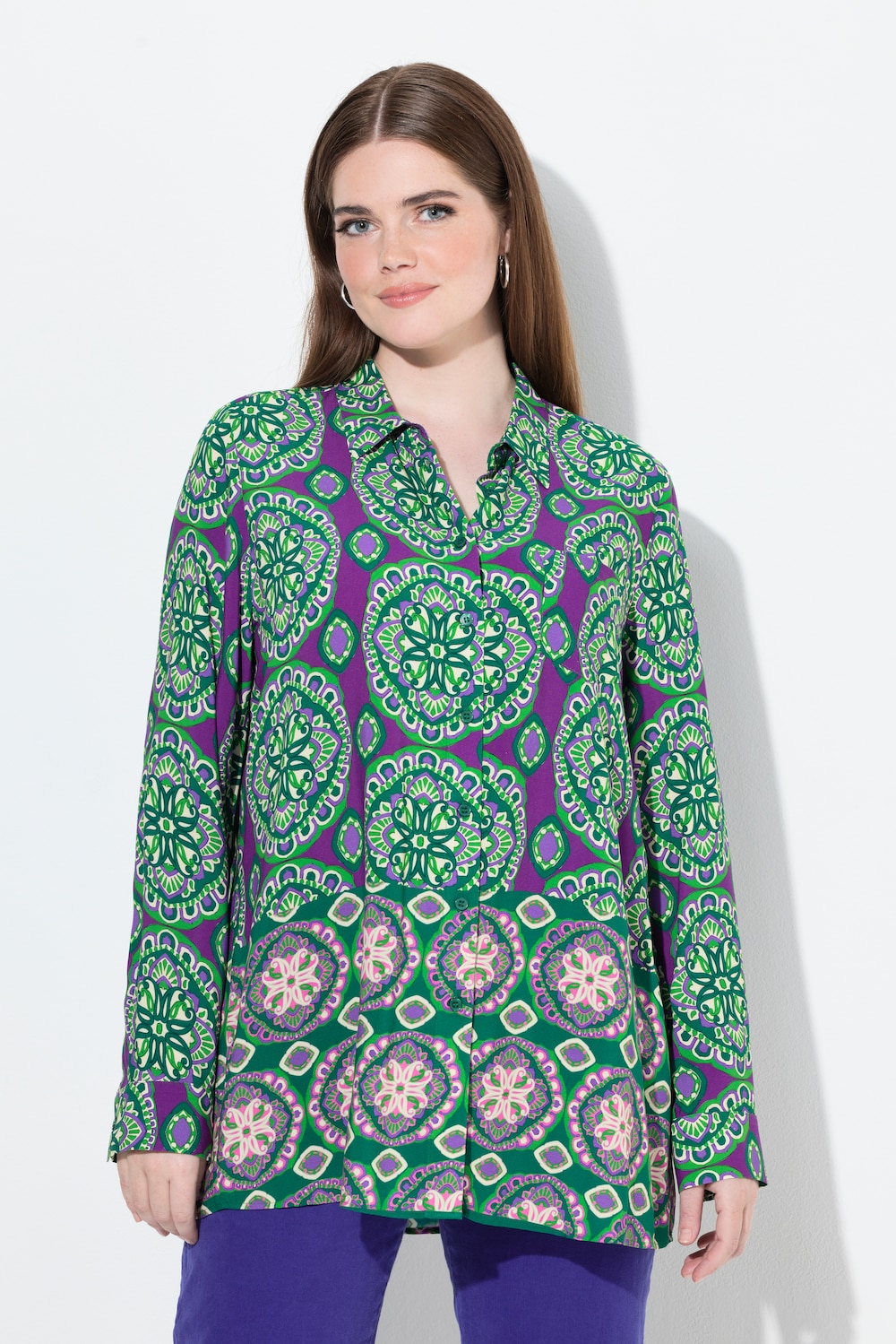 Große Größen Hemdbluse, Damen, grün, Größe: 54/56, Viskose, Ulla Popken