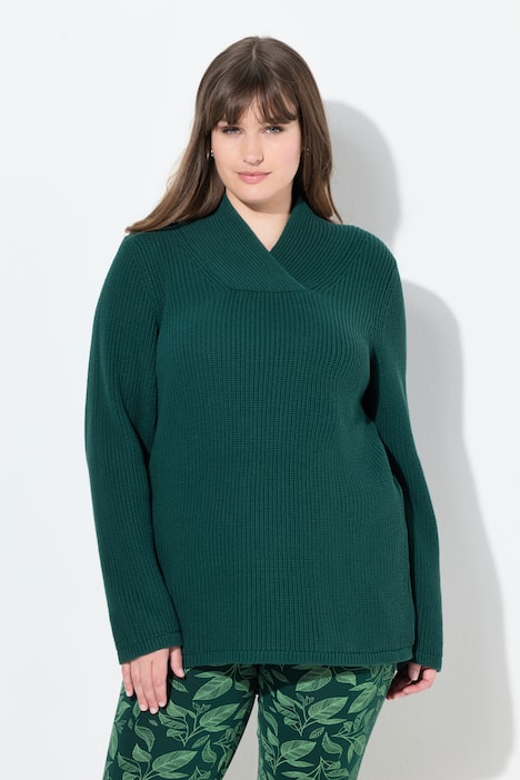 Pullover, Schalkragen, Langarm, Biobaumwolle