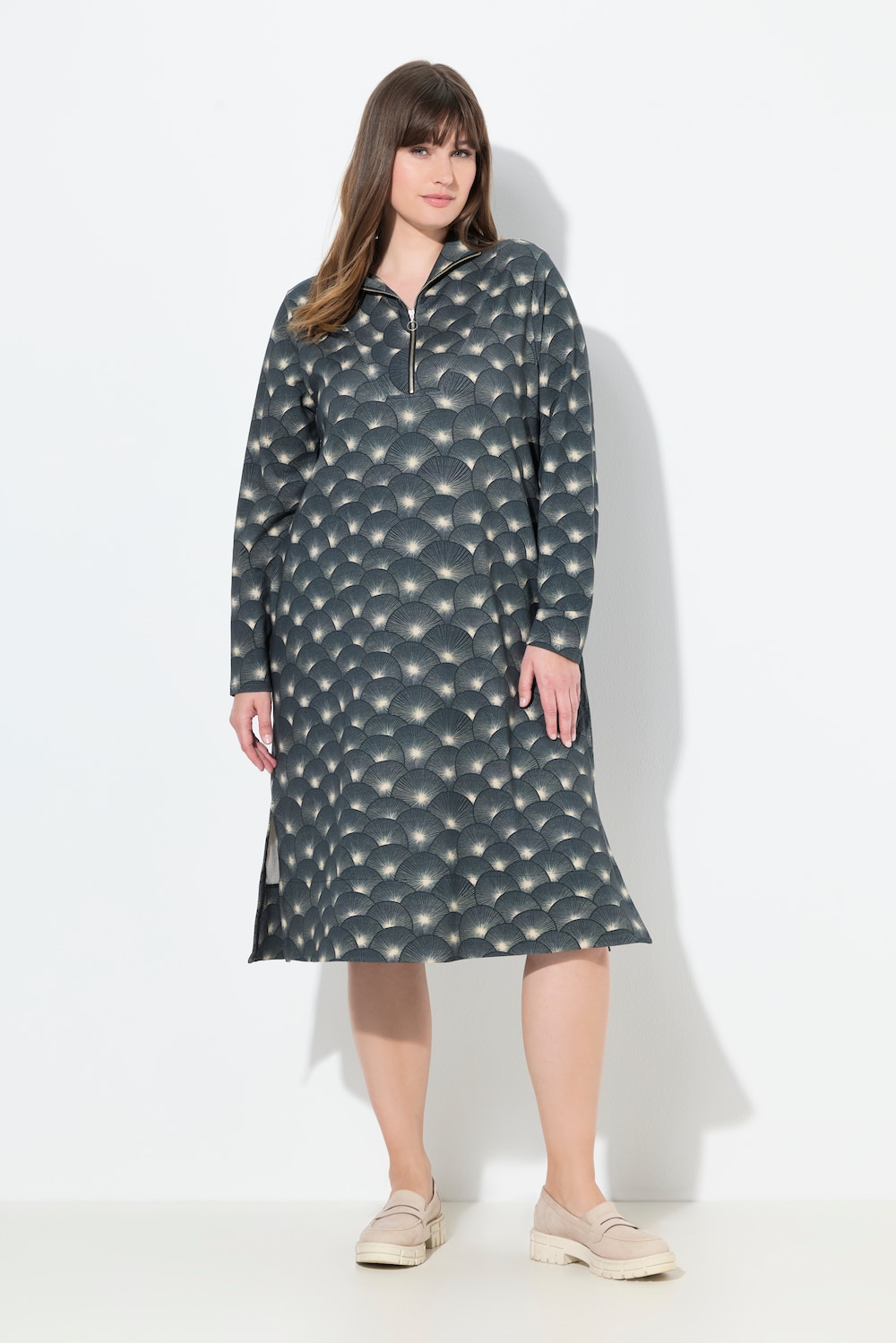 Große Größen Sweatkleid, Damen, schwarz, Größe: 58/60, Baumwolle, Ulla Popken