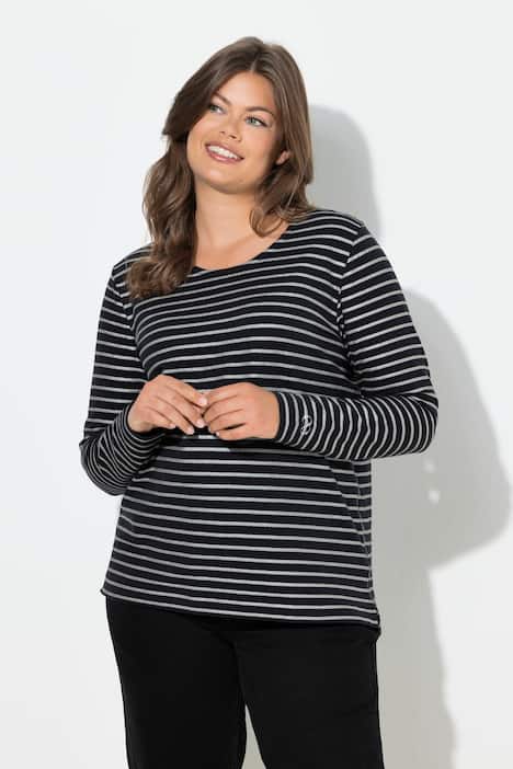 Gestreept shirt, lange mouw, ronde hals