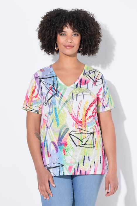 T-Shirt, bequeme Passform, Scribble-Muster