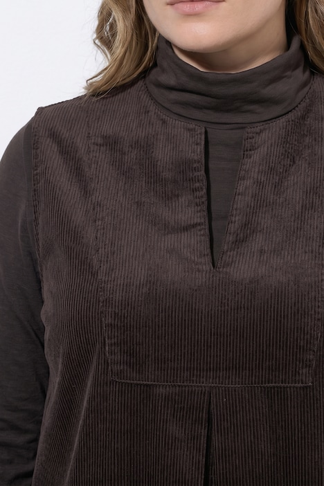 Cordkleid, A-Linie, Rundhals, ärmellos