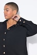 Hemdbluse, oversized, Schmuckknöpfe