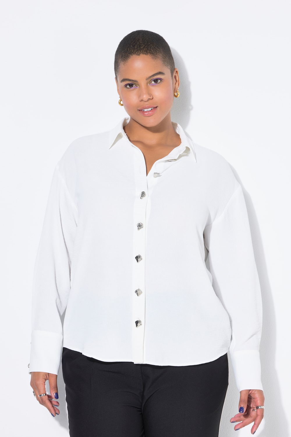 Große Größen Hemdbluse, Damen, beige, Größe: 58/60, Polyester, Studio Untold