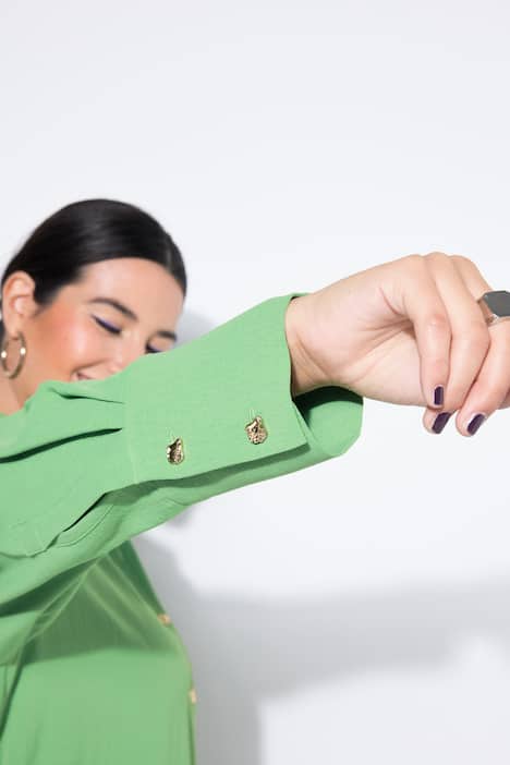 Overhemdblouse, oversized, sierknopen