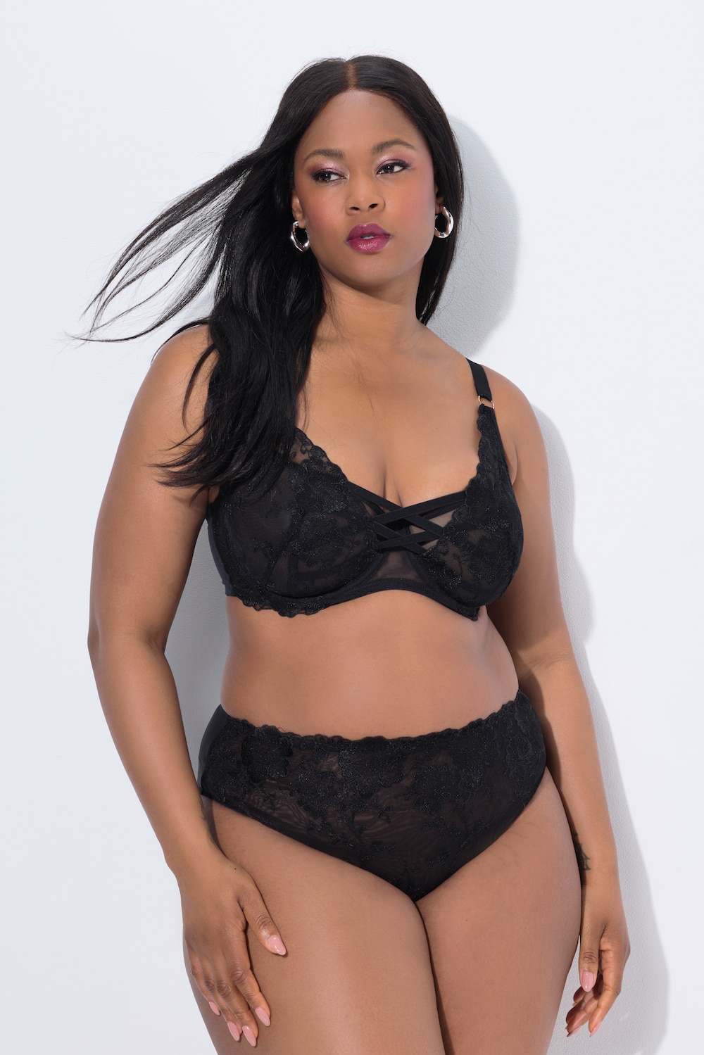 Große Größen TruYou Maxislip, Damen, schwarz, Größe: 54/56, Baumwolle/Synthetische Fasern/Elasthan, Ulla Popken