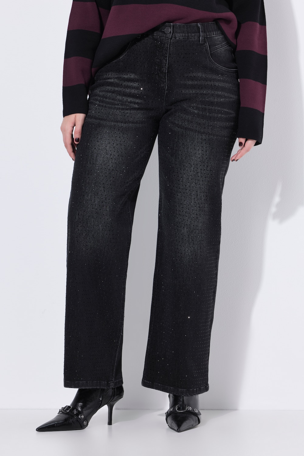 Große Größen Jeans Mary, Damen, schwarz, Größe: 56, Baumwolle, Ulla Popken