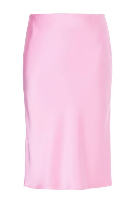 Midi sukně, A střih, satén