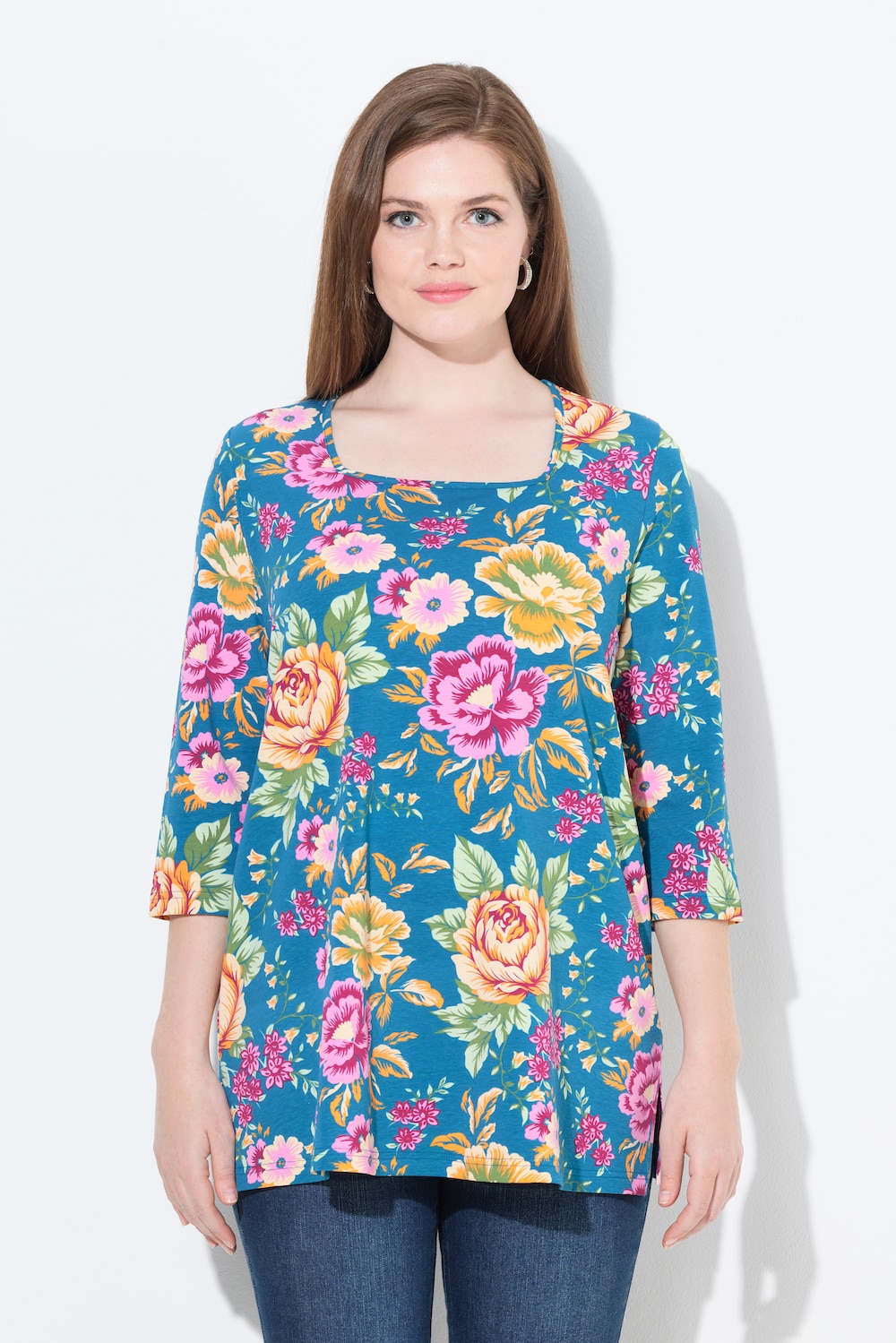 Große Größen Shirt, Damen, blau, Größe: 58/60, Baumwolle, Ulla Popken