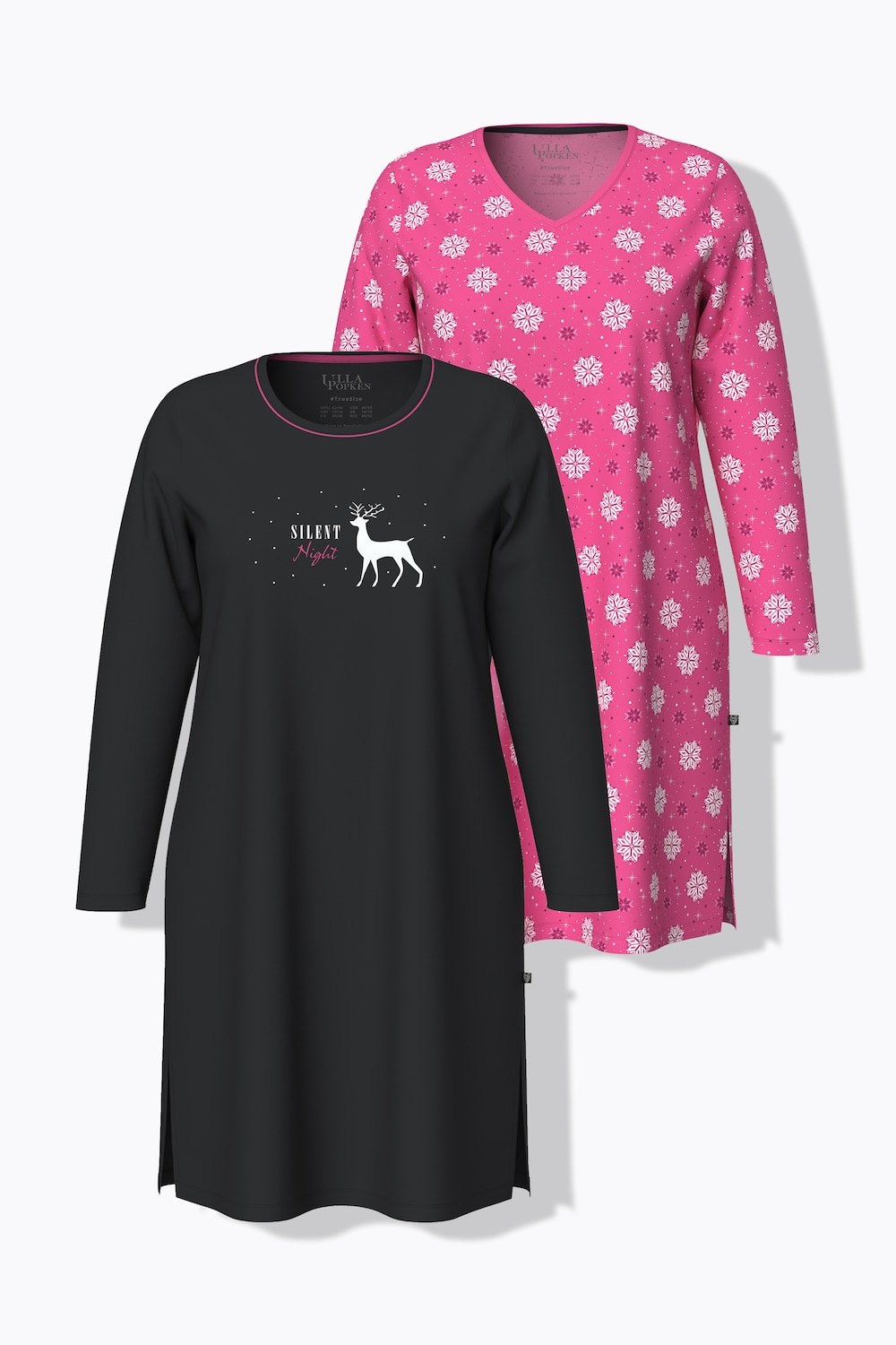 Bigshirts, 2er-Pack, Rundhals-/ V-Ausschnitt, Langarm