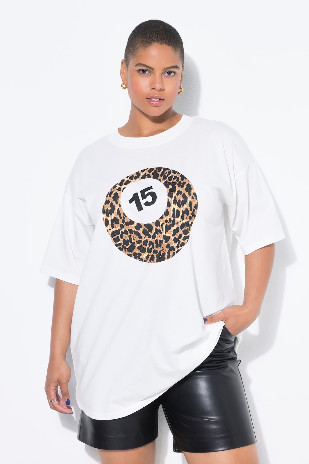 T-Shirt, oversized, Billardkugel, Halbarm