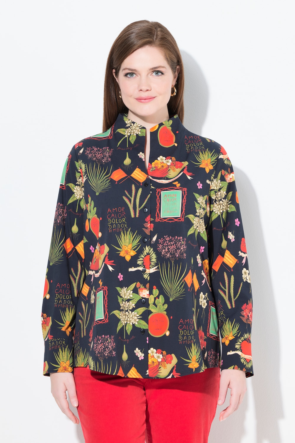 Große Größen Bluse, Damen, schwarz, Größe: 50/52, Baumwolle, Ulla Popken