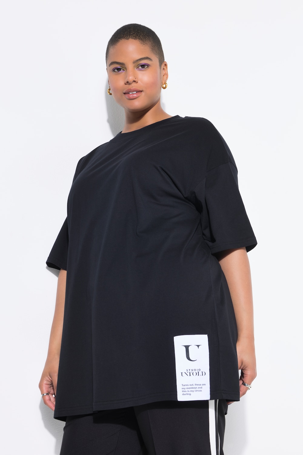 T-Shirt, oversized, Saumpatch, Halbarm