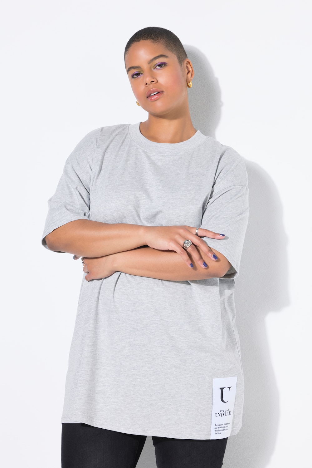 T-shirt, oversized, zoompatch, korte mouw