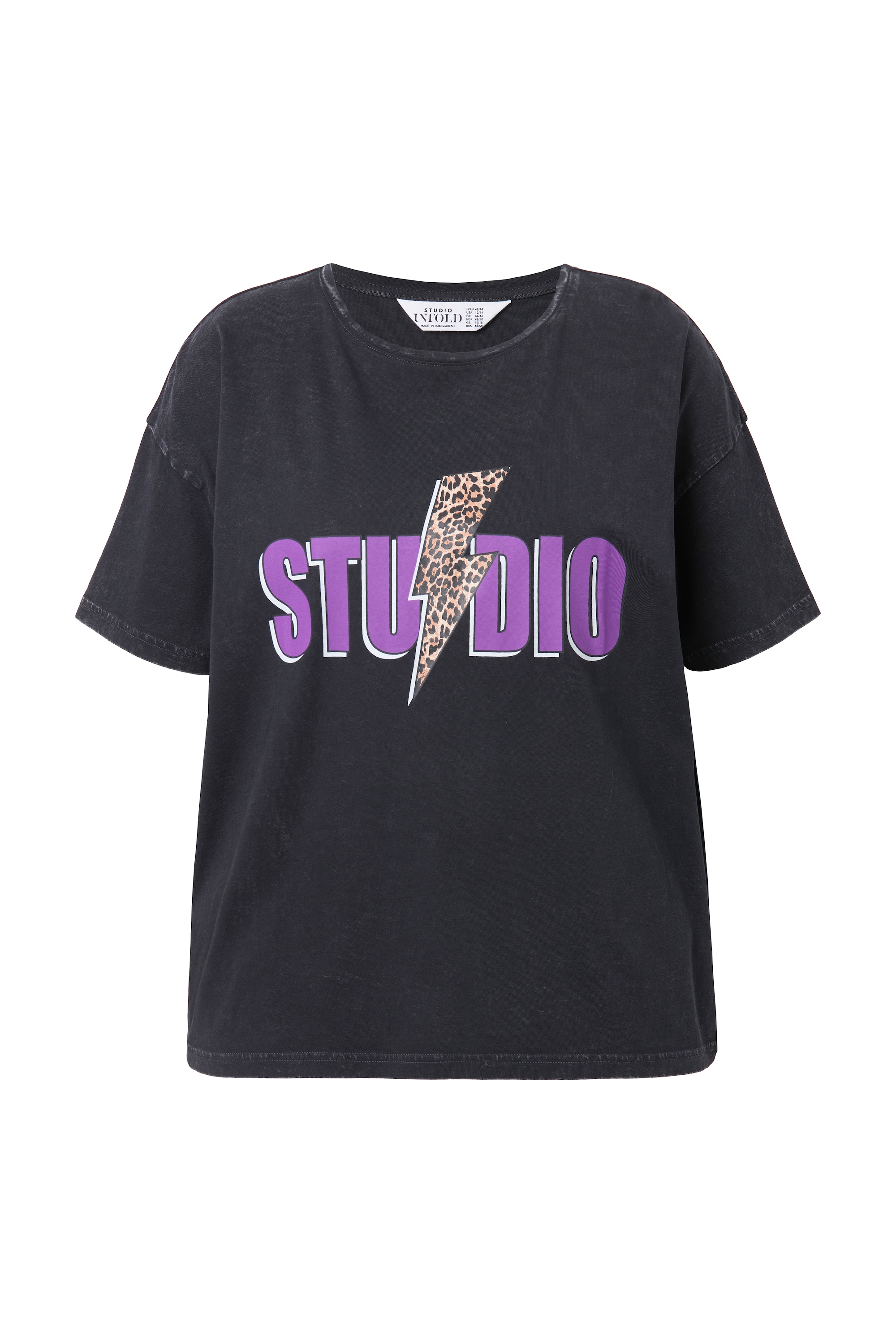 Studio Untold Damen große Größen T Shirt oversized Leo Blitz Halbarm 843559