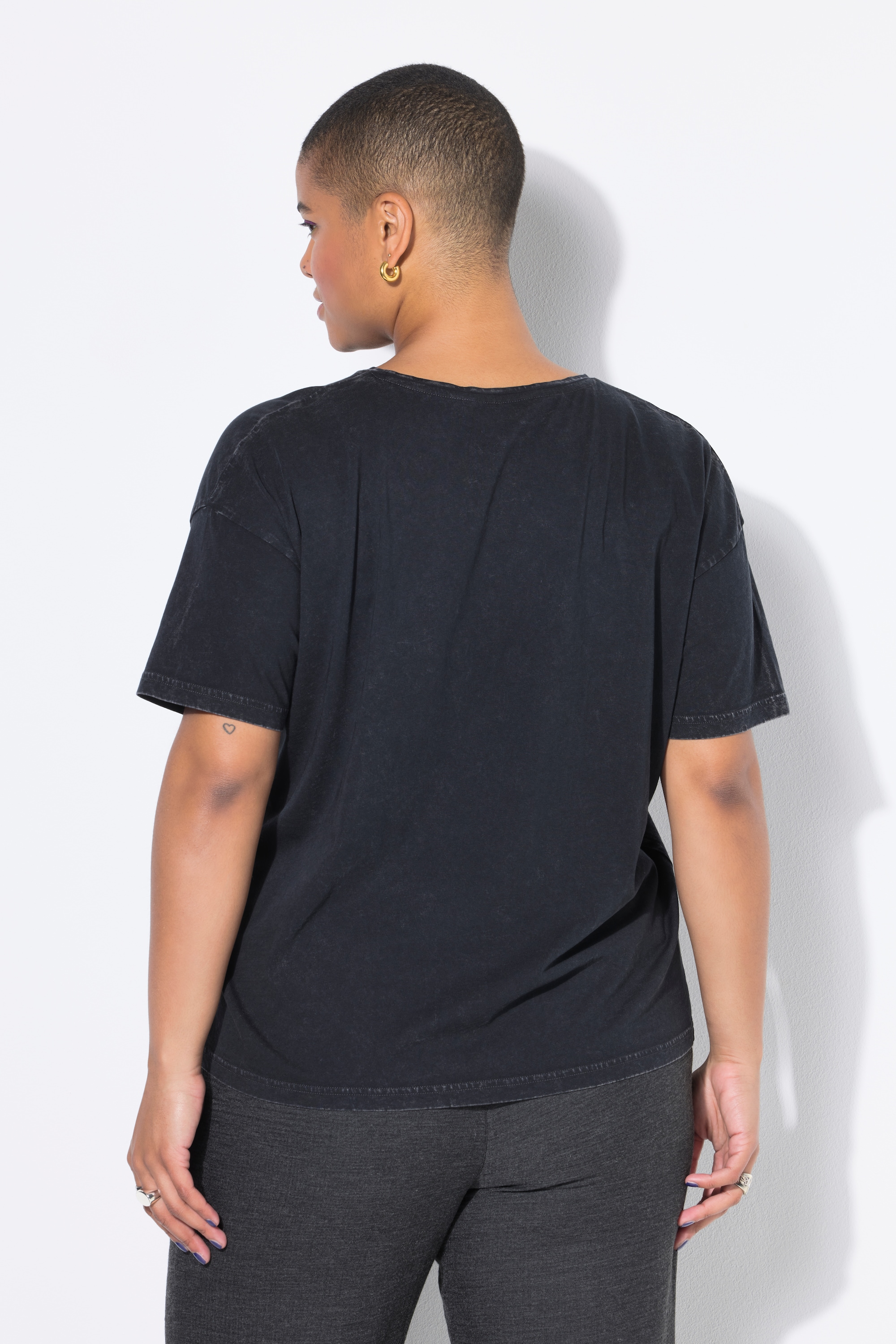 Studio Untold Damen große Größen T Shirt oversized Leo Blitz Halbarm 843559