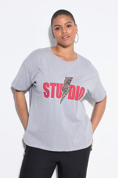 T-Shirt, oversized, Leo-Blitz, Halbarm
