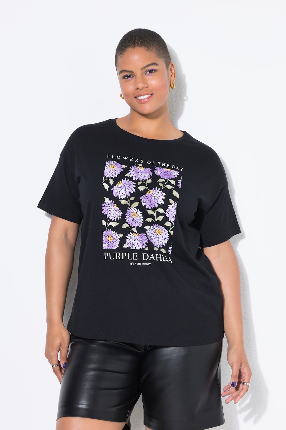 Große Größen T-Shirt, Damen, schwarz, Größe: 54/56, Baumwolle, Studio Untold