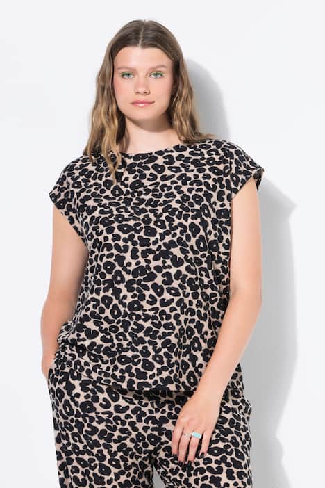 Top, oversized, Waffelstruktur, Leo