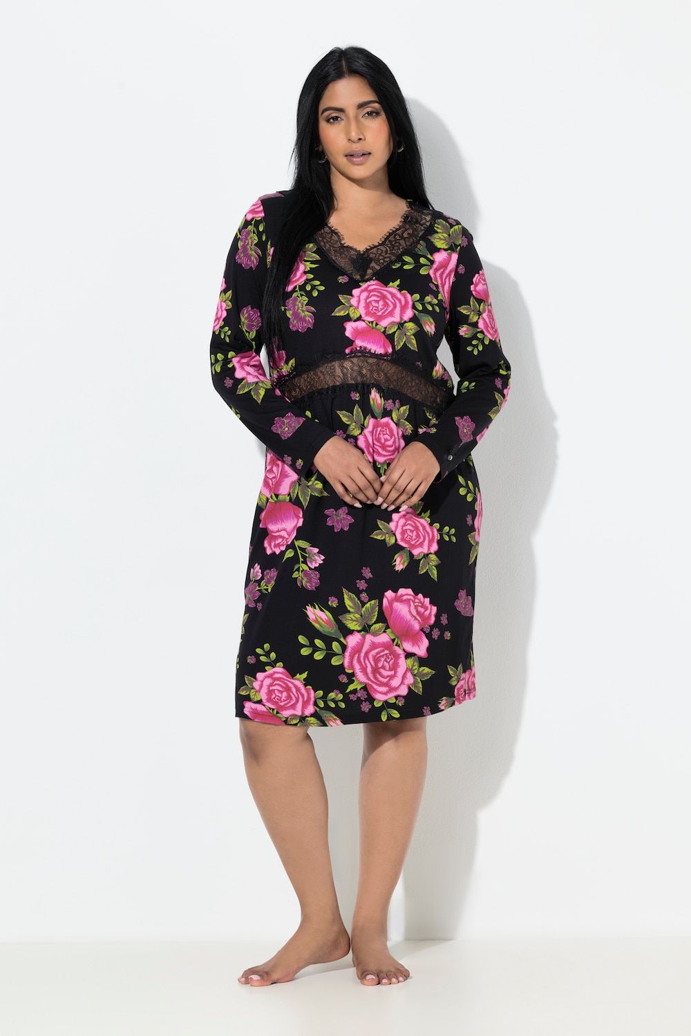 Große Größen TruYou Nachthemd, Damen, rosa, Größe: 50/52, Baumwolle/Synthetische Fasern, Ulla Popken