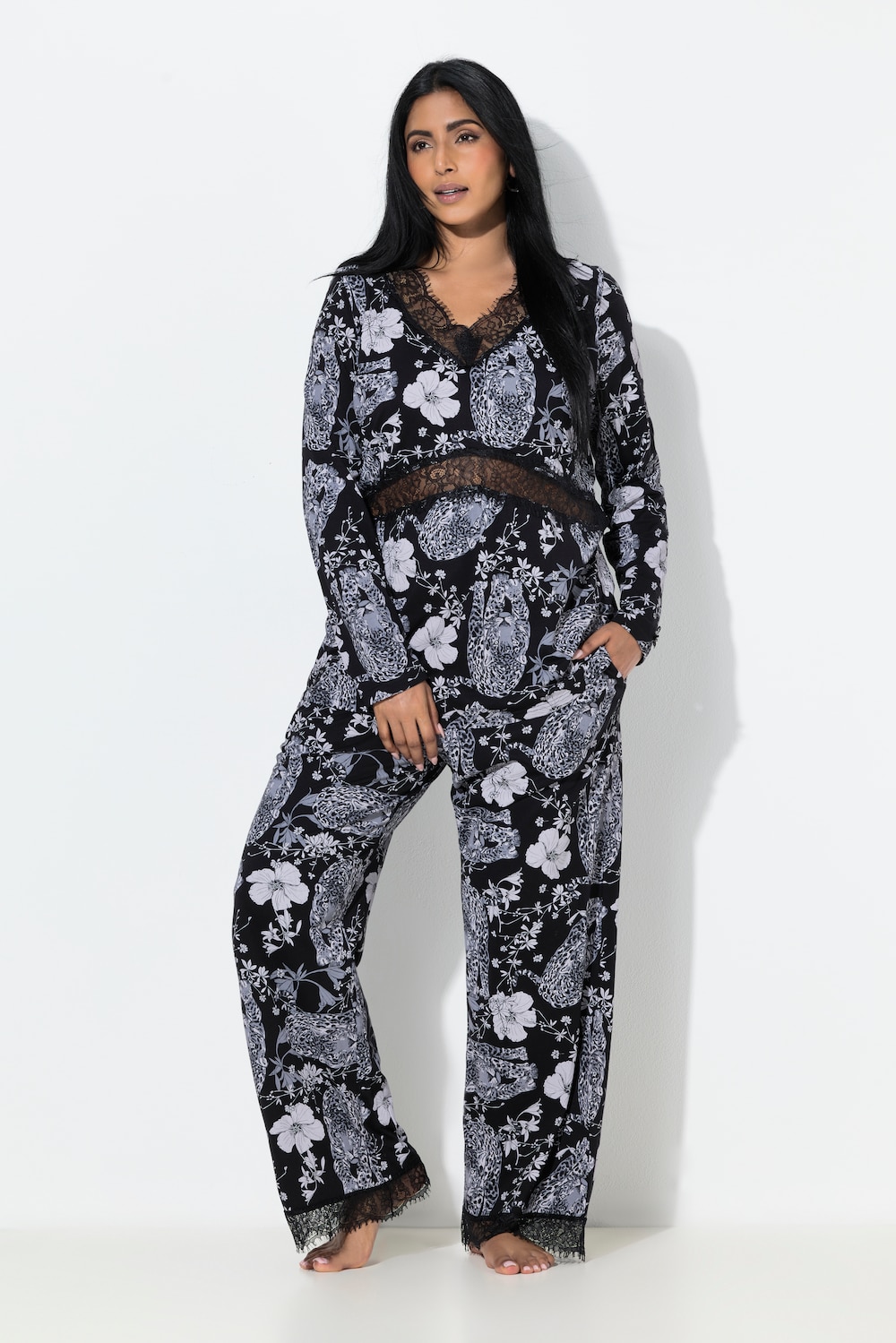 TruYou Pyjama, Zweiteiler, Rosen, Spitze