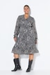 Midikleid, Alloverprint, Langarm