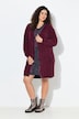 Chenille-Strickjacke, V-Ausschnitt, offene Form, Langarm