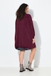 Chenille-Strickjacke, V-Ausschnitt, offene Form, Langarm