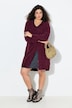 Chenille-Strickjacke, V-Ausschnitt, offene Form, Langarm