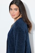 Chenille-Strickjacke, V-Ausschnitt, offene Form, Langarm