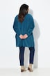 Chenille-Strickjacke, V-Ausschnitt, offene Form, Langarm