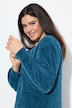 Chenille-Strickjacke, V-Ausschnitt, offene Form, Langarm
