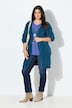 Chenille-Strickjacke, V-Ausschnitt, offene Form, Langarm