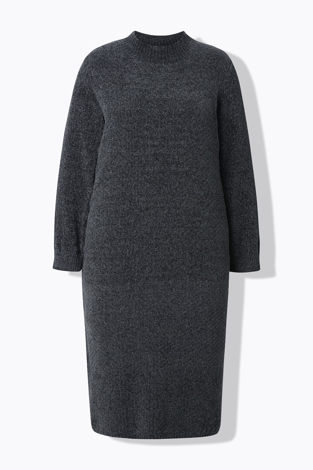 Stora storlekar Midiklänning i chenille, Dam, grå, storlek: 54/56, Polyester, Ulla Popken