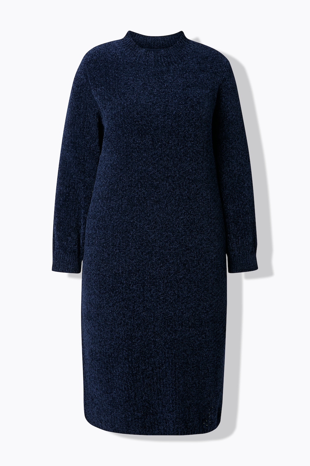 Stora storlekar Midiklänning i chenille, Dam, blå, storlek: 46/48, Polyester, Ulla Popken