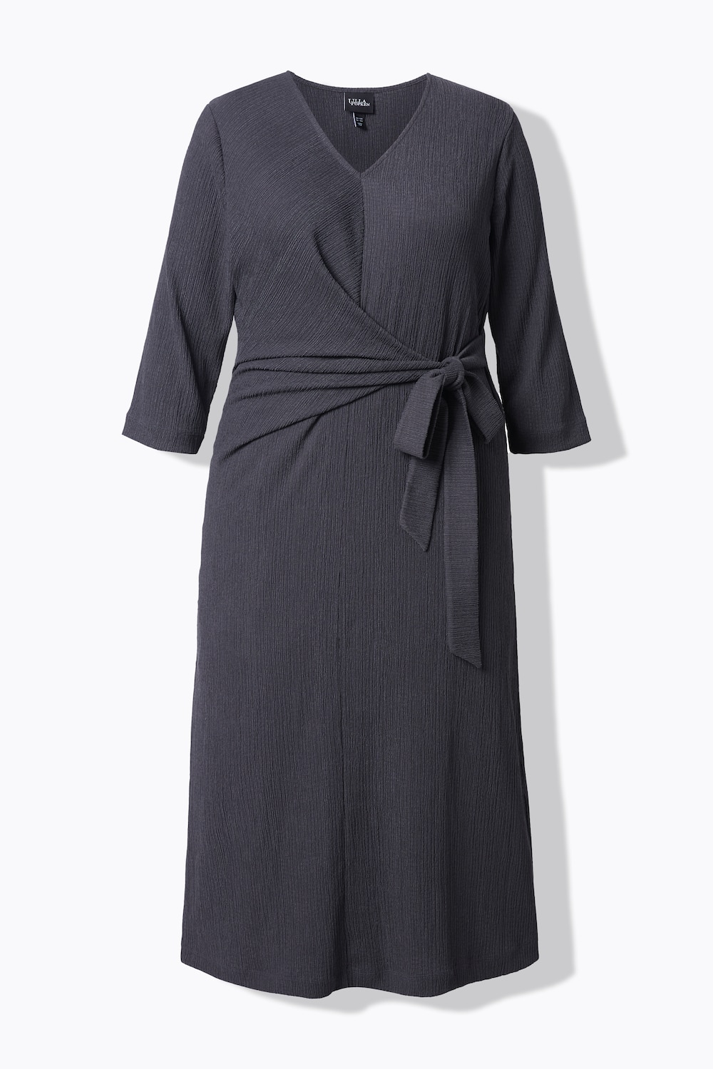Stora storlekar Omlottklänning, Dam, grå, storlek: 50/52, Polyester, Ulla Popken