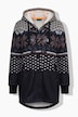Norweger-Strick-Fleece-Jacke, Kapuze,Langarm