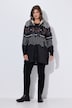 Norweger-Strick-Fleece-Jacke, Kapuze,Langarm