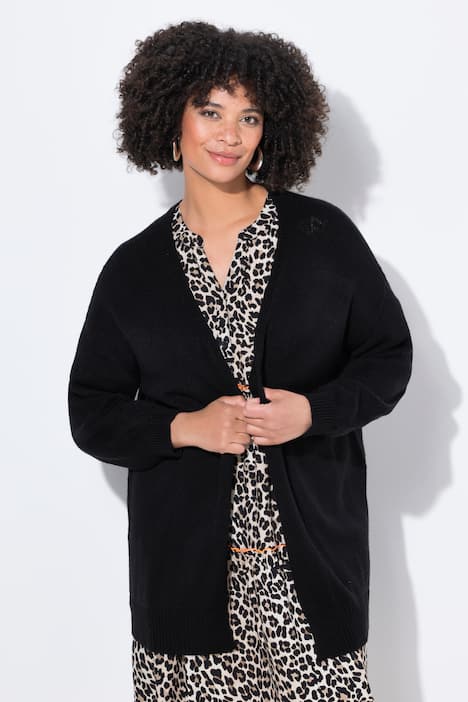 Strickjacke, offene Jacke, Augen-Herz auf dem Rücken