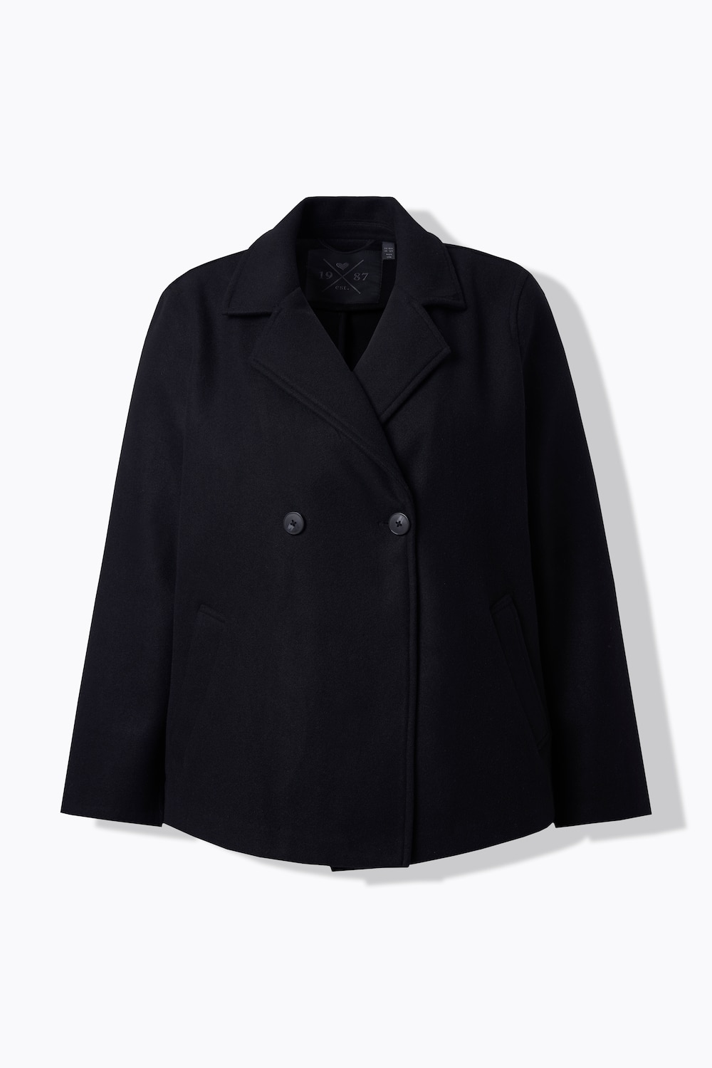 Stora storlekar Skepparkavaj, Dam, svart, storlek: 54/56, Polyester/Viskos, Ulla Popken