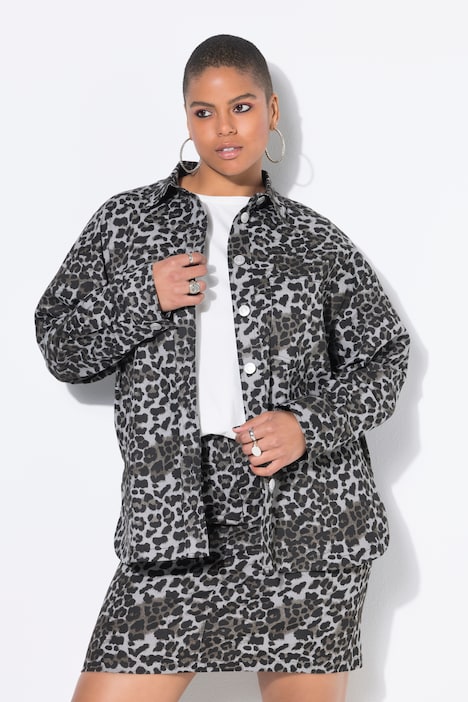 Camisa vaquera, oversize, leopardo