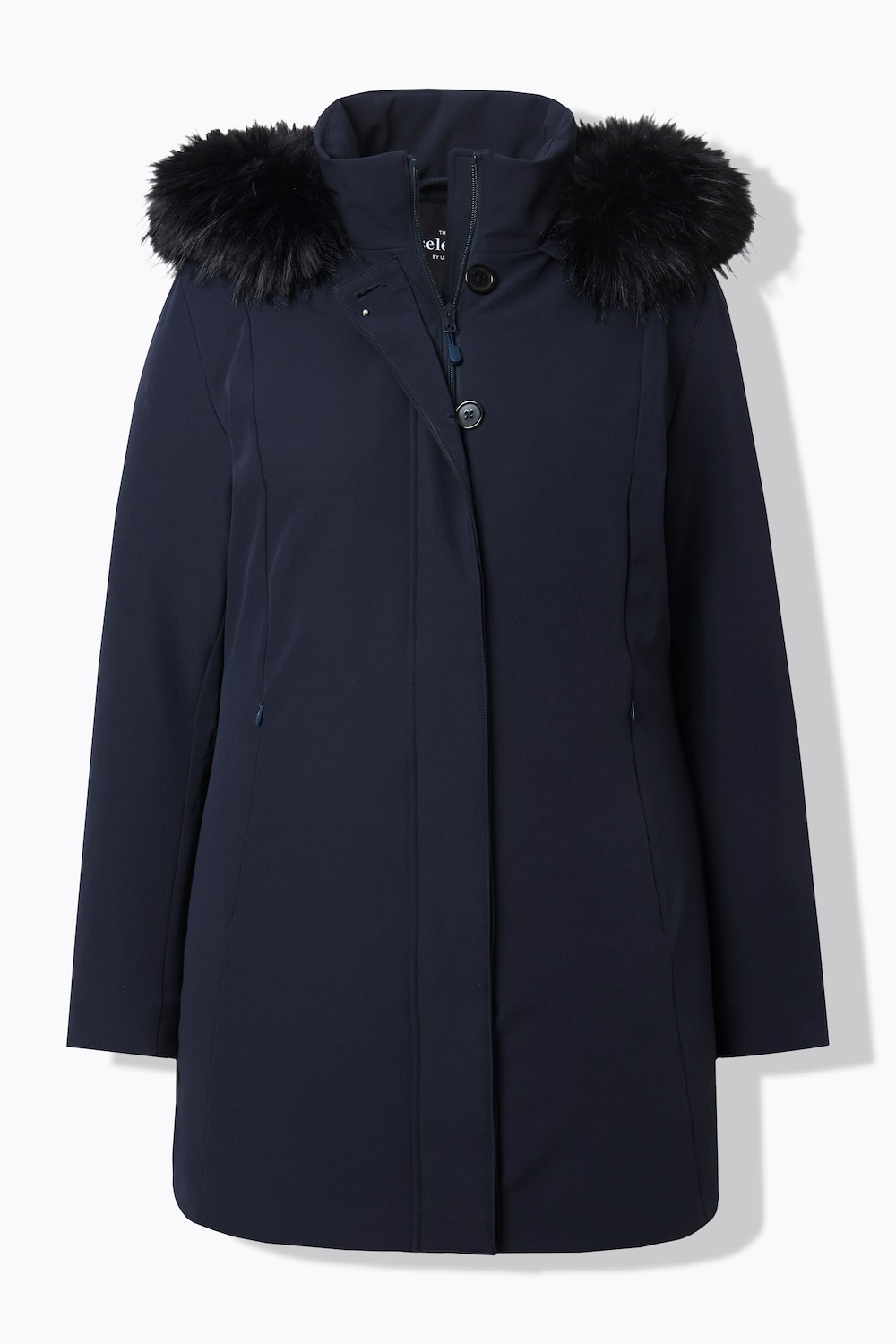 Stora storlekar Funktionsjacka, Dam, blå, storlek: 54/56, Syntetfibrer/Polyester, Ulla Popken