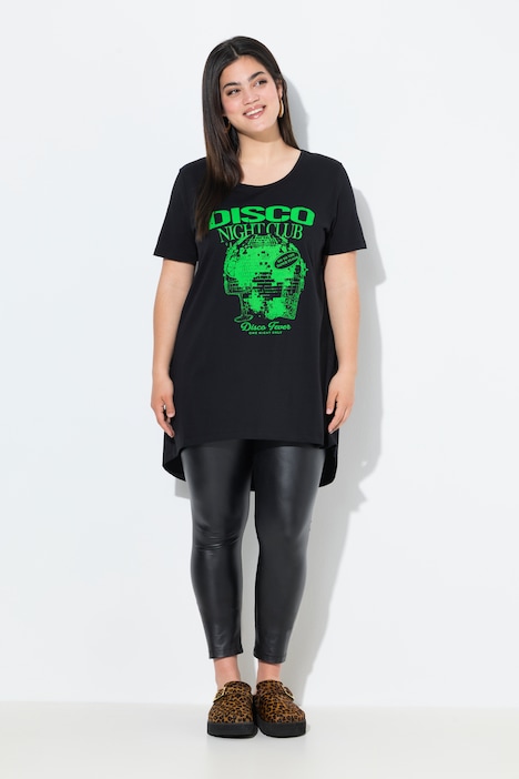 T-Shirt, A-Linie, Neon Diskokugel-Motiv