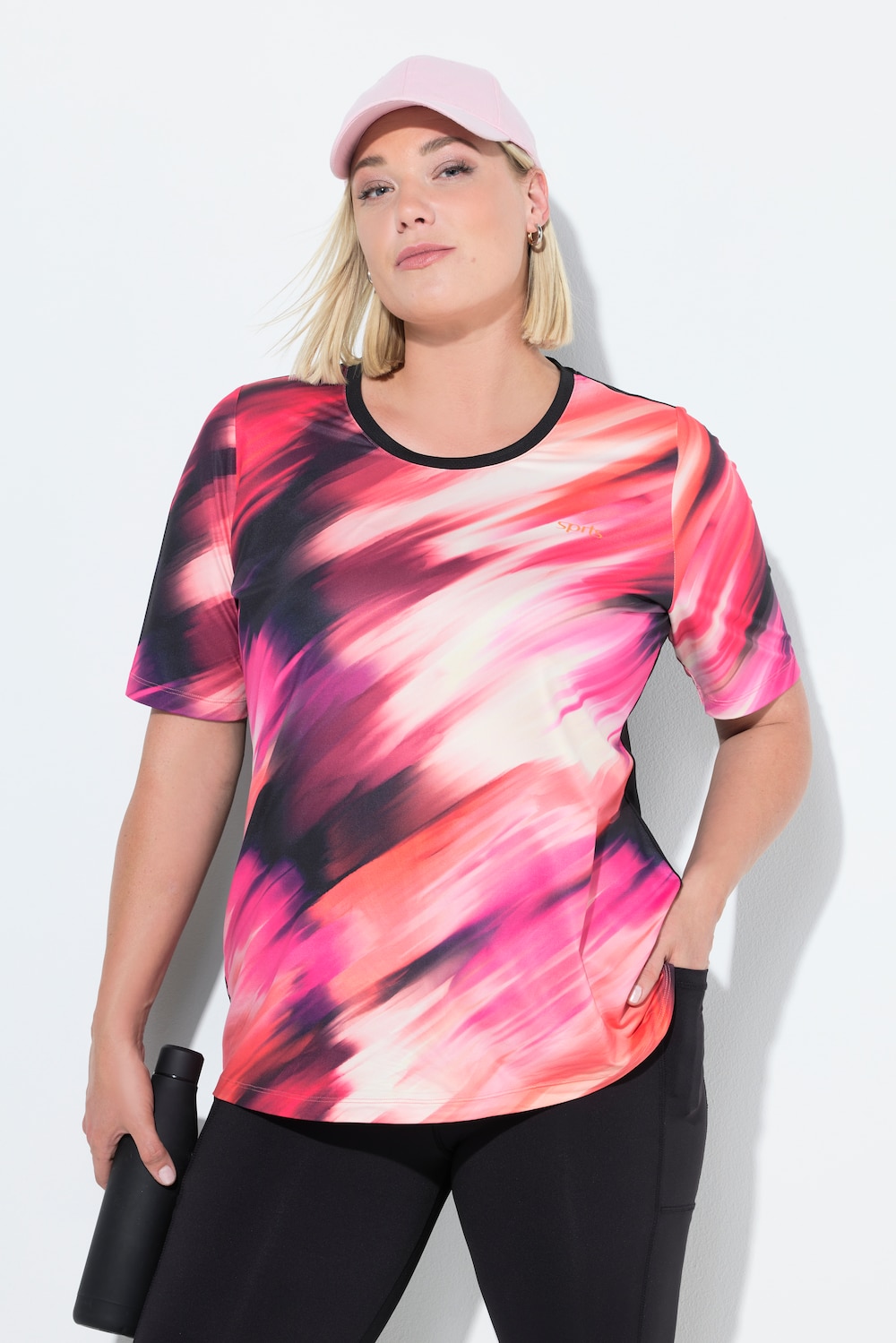 T-Shirt, Rücken-Cut-Out, Rundhals, Halbarm, recycelt