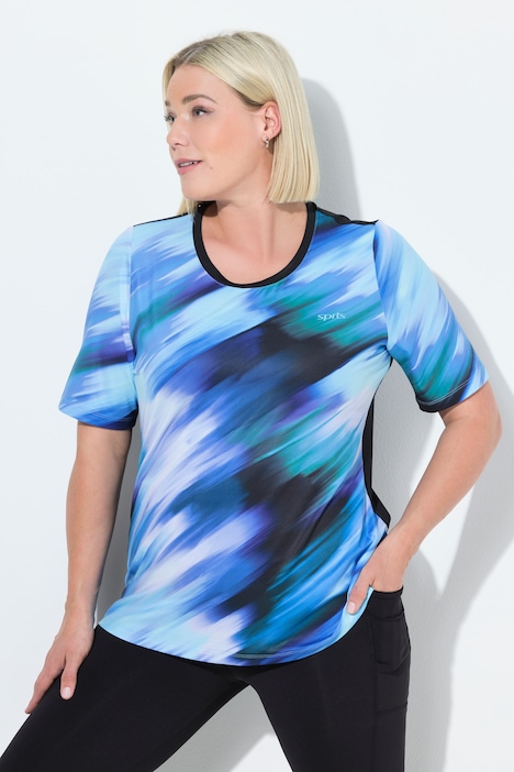 T-Shirt, Rücken-Cut-Out, Rundhals, Halbarm, recycelt