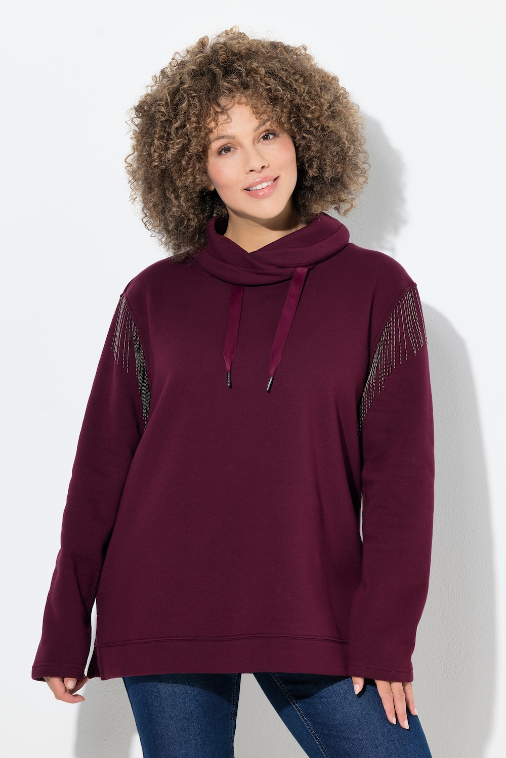 Thumbnail - Große Größen Sweatshirt, Damen, rot, Größe: 54/56, Polyester/Baumwolle, Ulla Popken